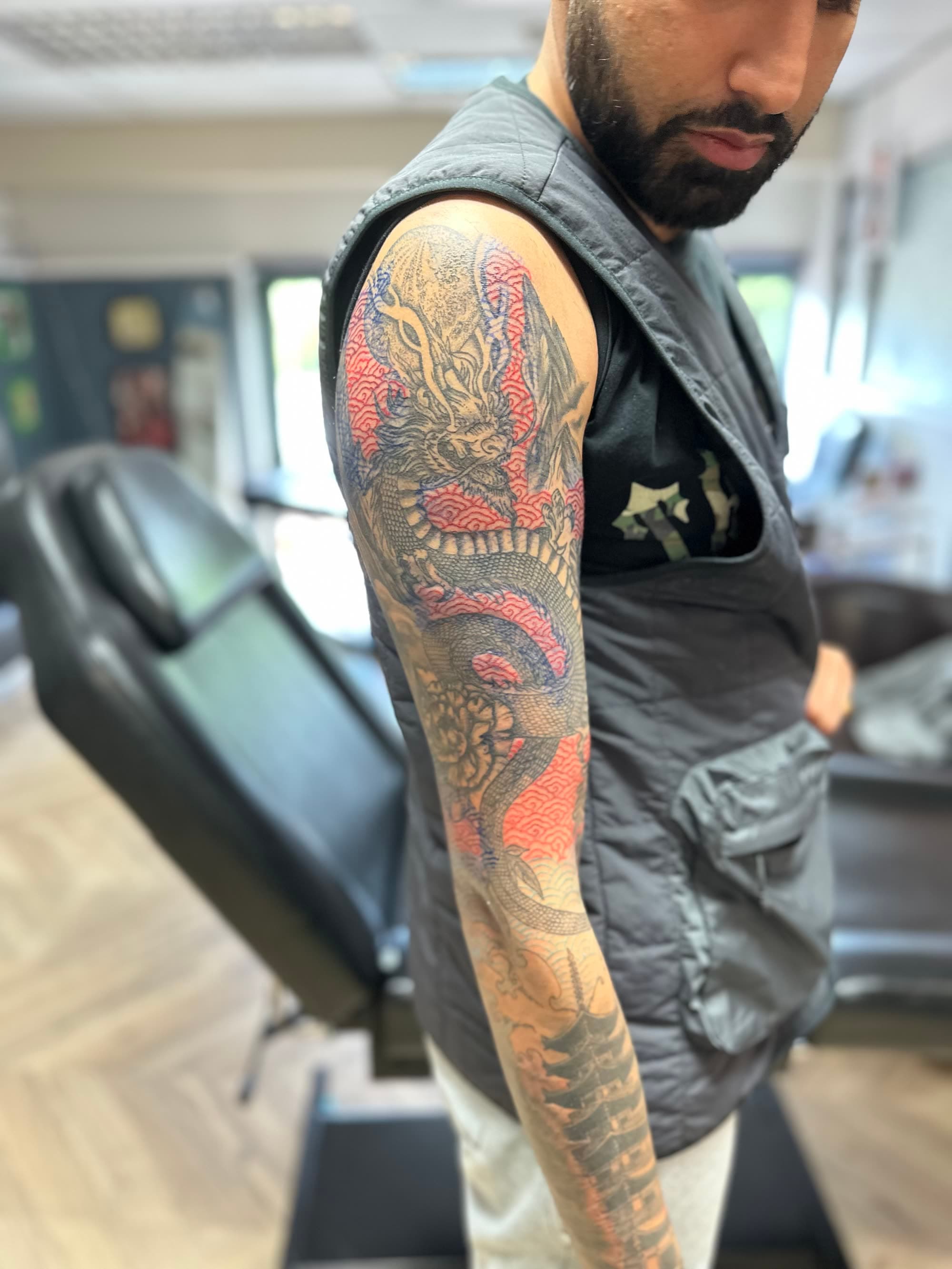 Complete sleeve — full arm from shoulder to wrist