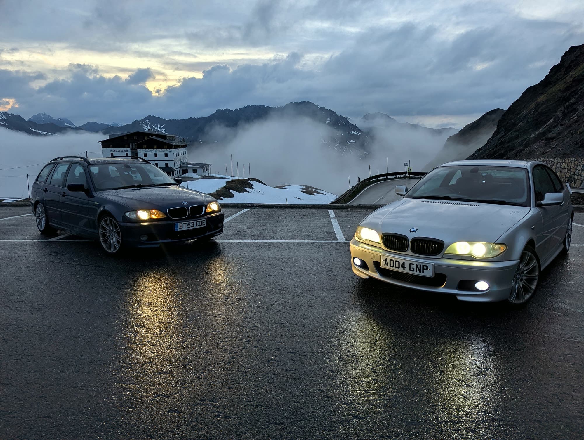 BMWs parked at Stelvio summit
