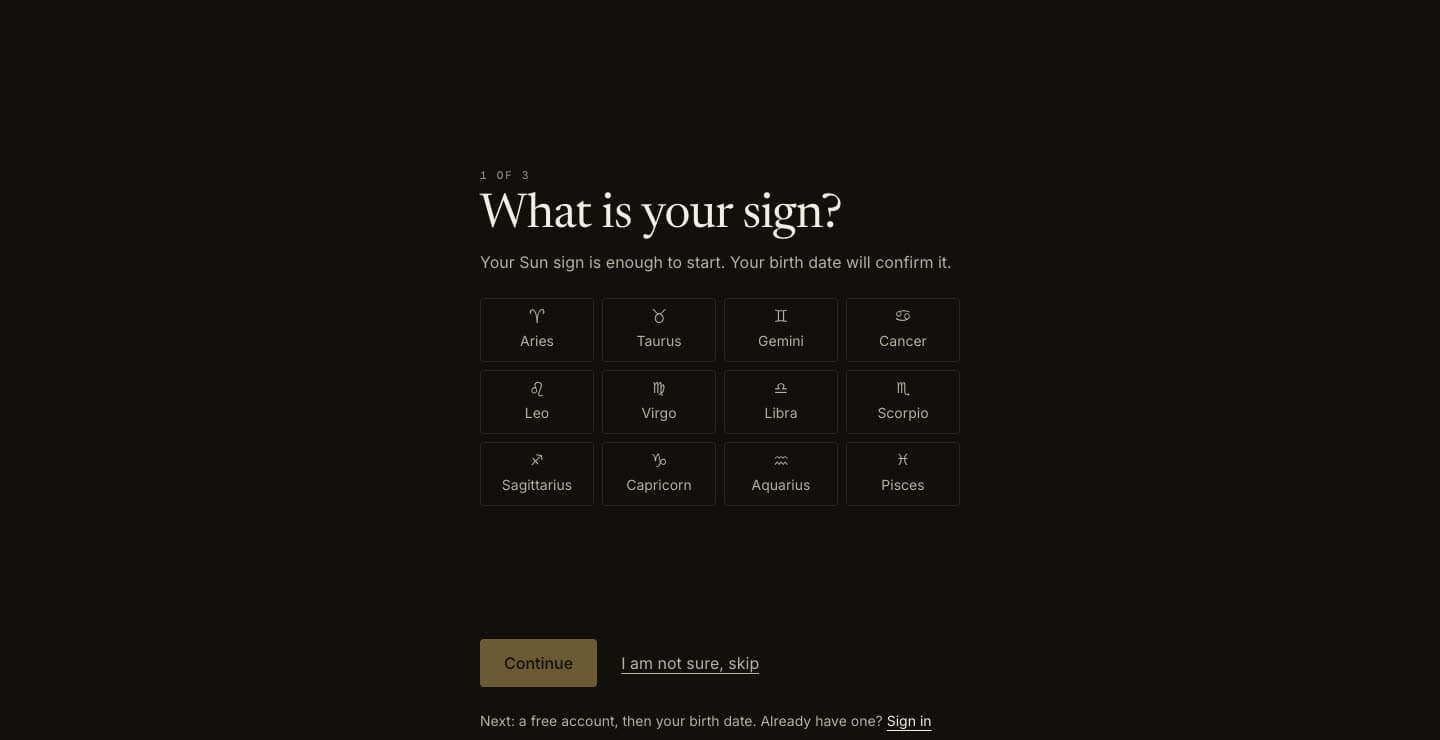 Start — first of three steps asking for your sign