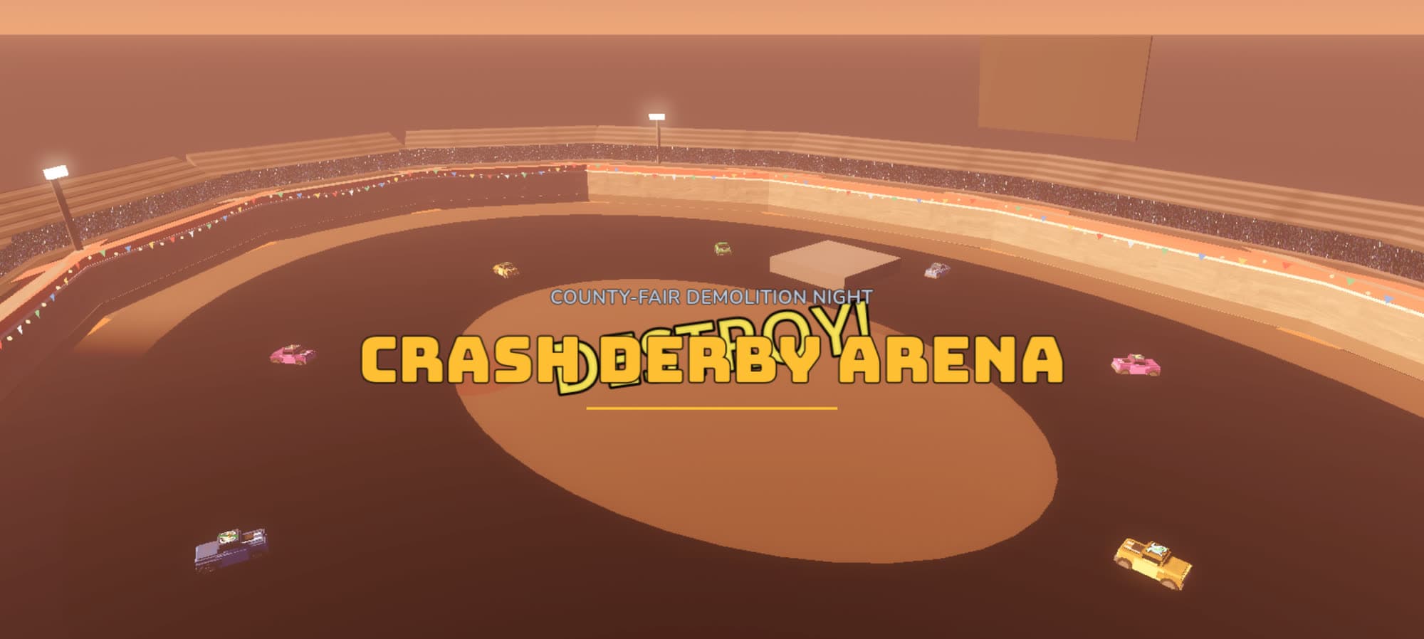 Crash Derby Arena — the title screen running in a browser tab at cda.parambahia.com