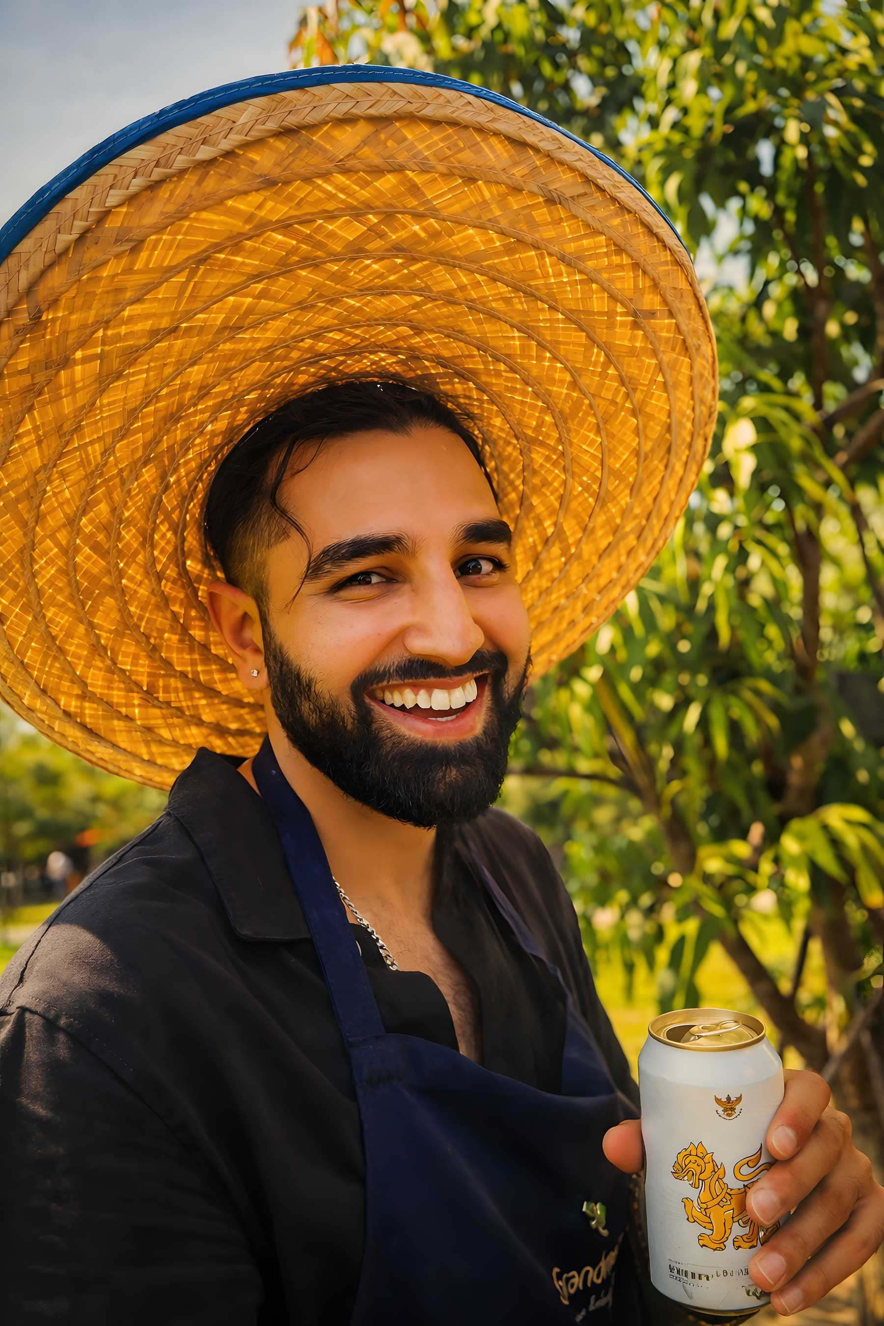 Thailand. Sombrero, Singha, smile.